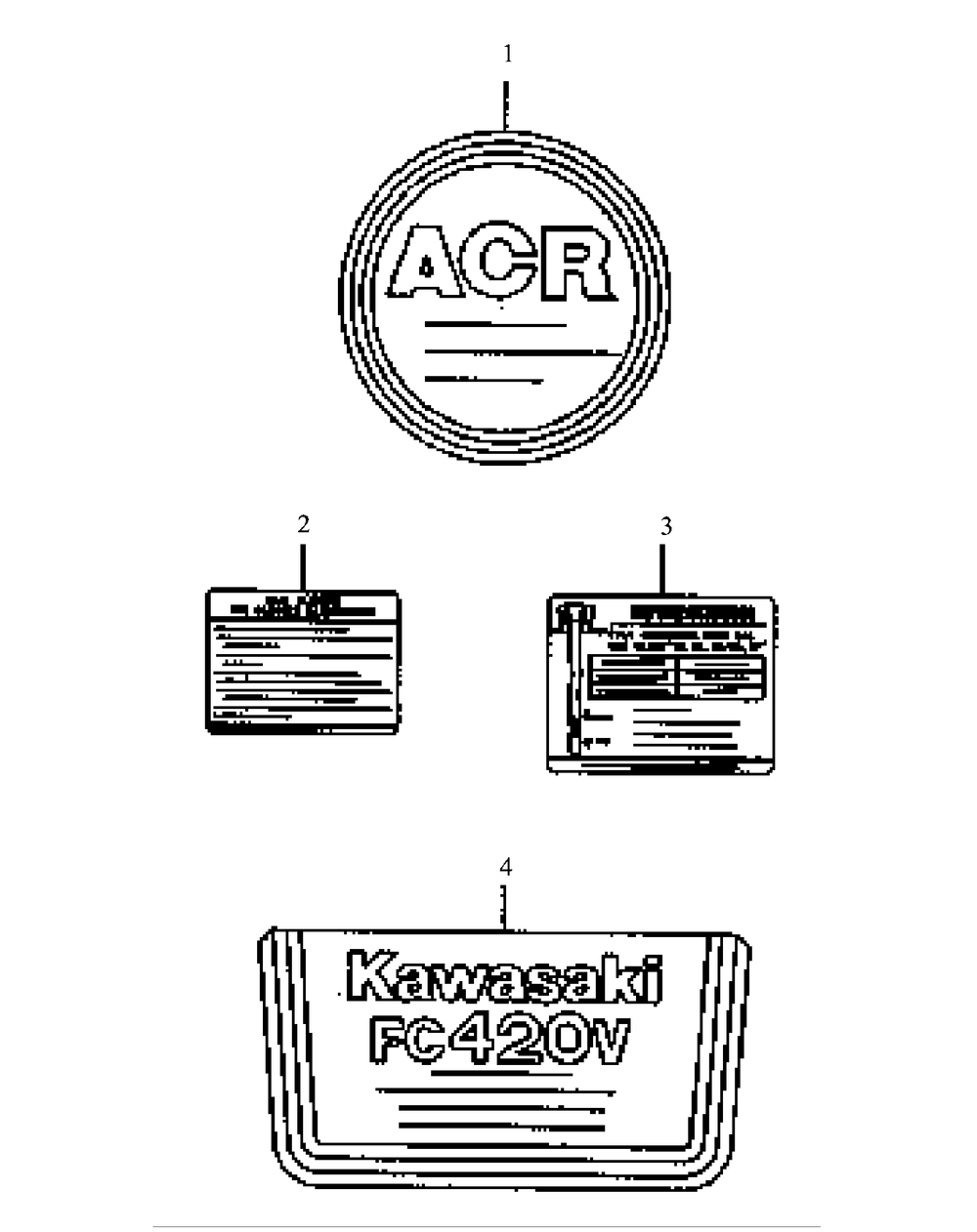 Fc420v-Fs12 Label Diagram and Parts List for G1432 55AD231Q150-WAM Cub Cadet Lawn Mower